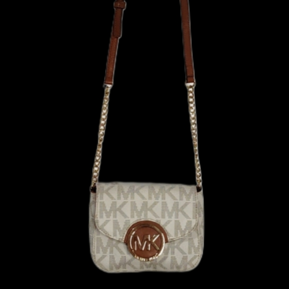 MICHAEL KORS Signature Print Fulton Small Crossbody Bag, Vanilla/Brown - Picture 2 of 10
